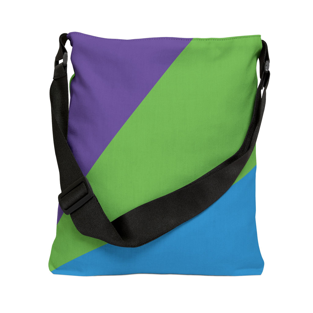 Colorblock Geometric Tote Bag — Adjustable Strap, Bright Abstract Pattern