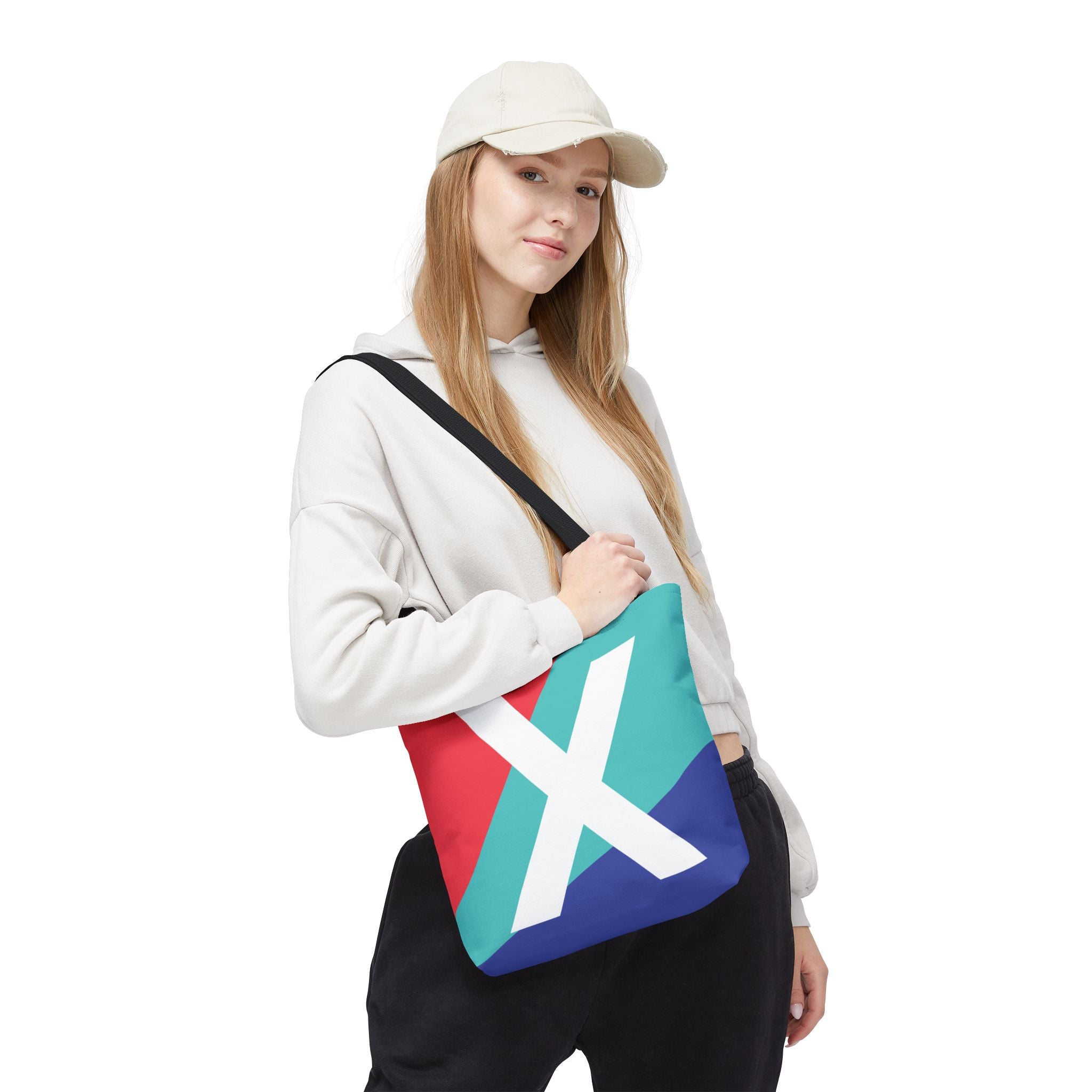 Monogram 'X' Colorblock Tote Bag — Personalized Initial X Shoulder Tote