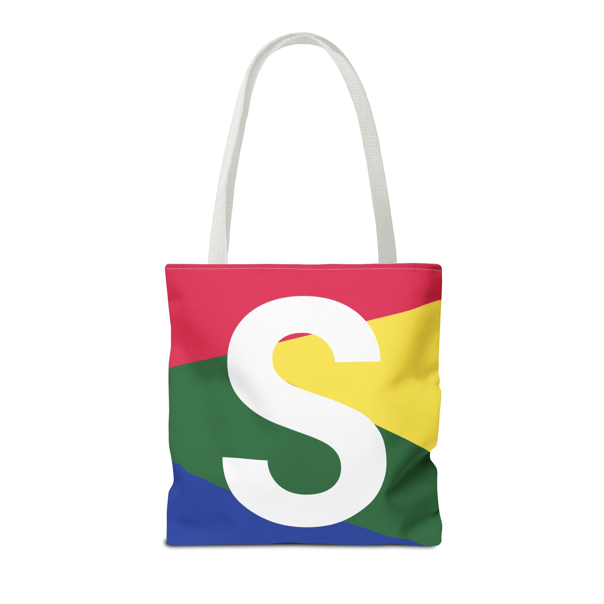 Monogram 'S' Colorblock Tote Bag — Personalized Initial S Shoulder Tote