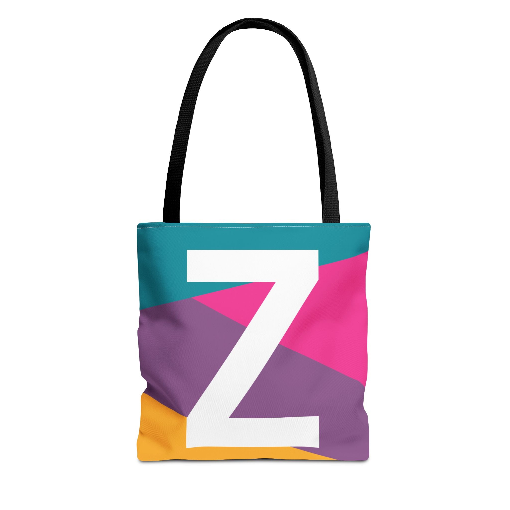Monogram 'Z' Colorblock Tote Bag — Personalized Initial Z Shoulder Tote