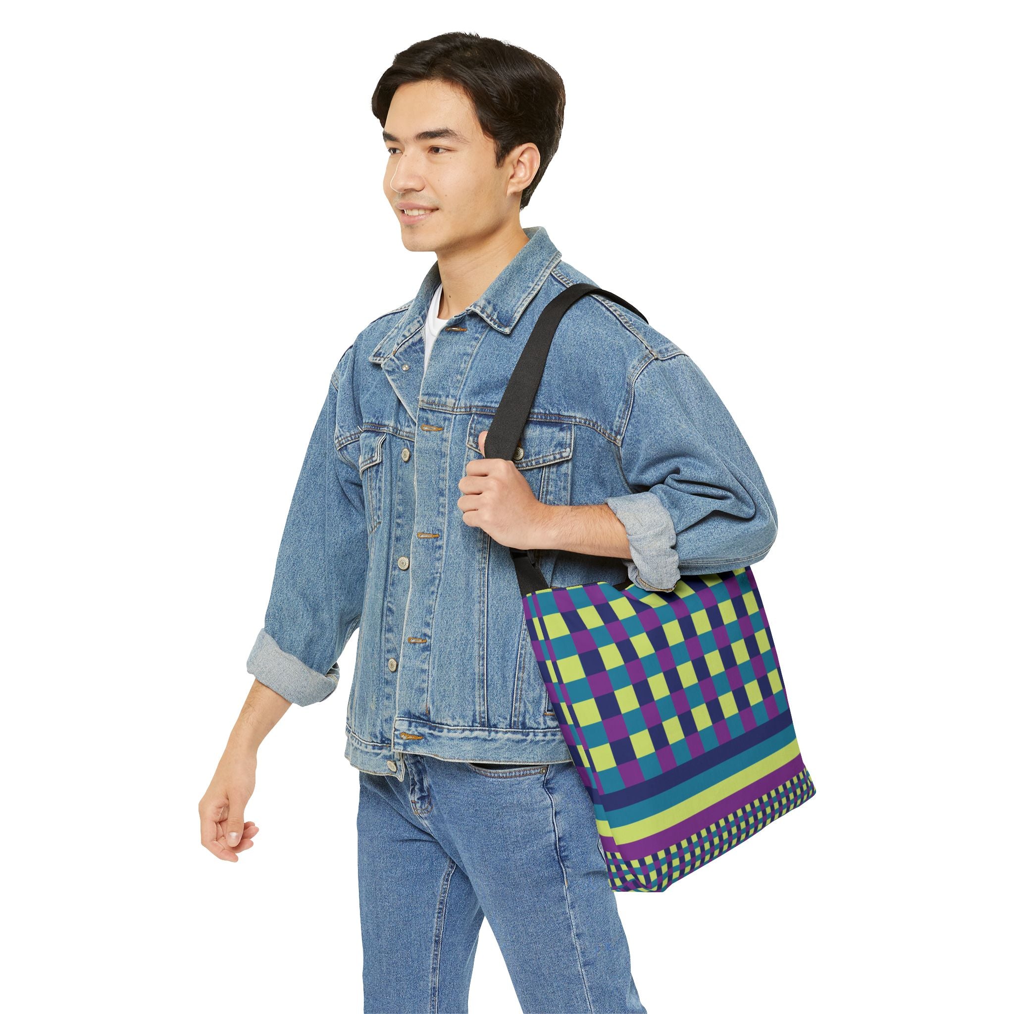 Colorblock Geometric Tote Bag