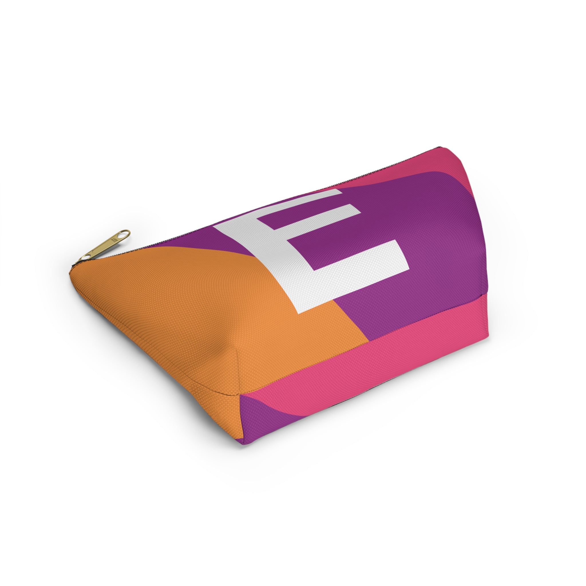 Initials Colorblock Accessory Pouch — Monogram E T-Bottom Cosmetic Bag