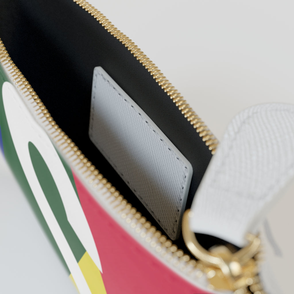 Initial S Mini Clutch — Colorblock Monogram Wristlet Wallet