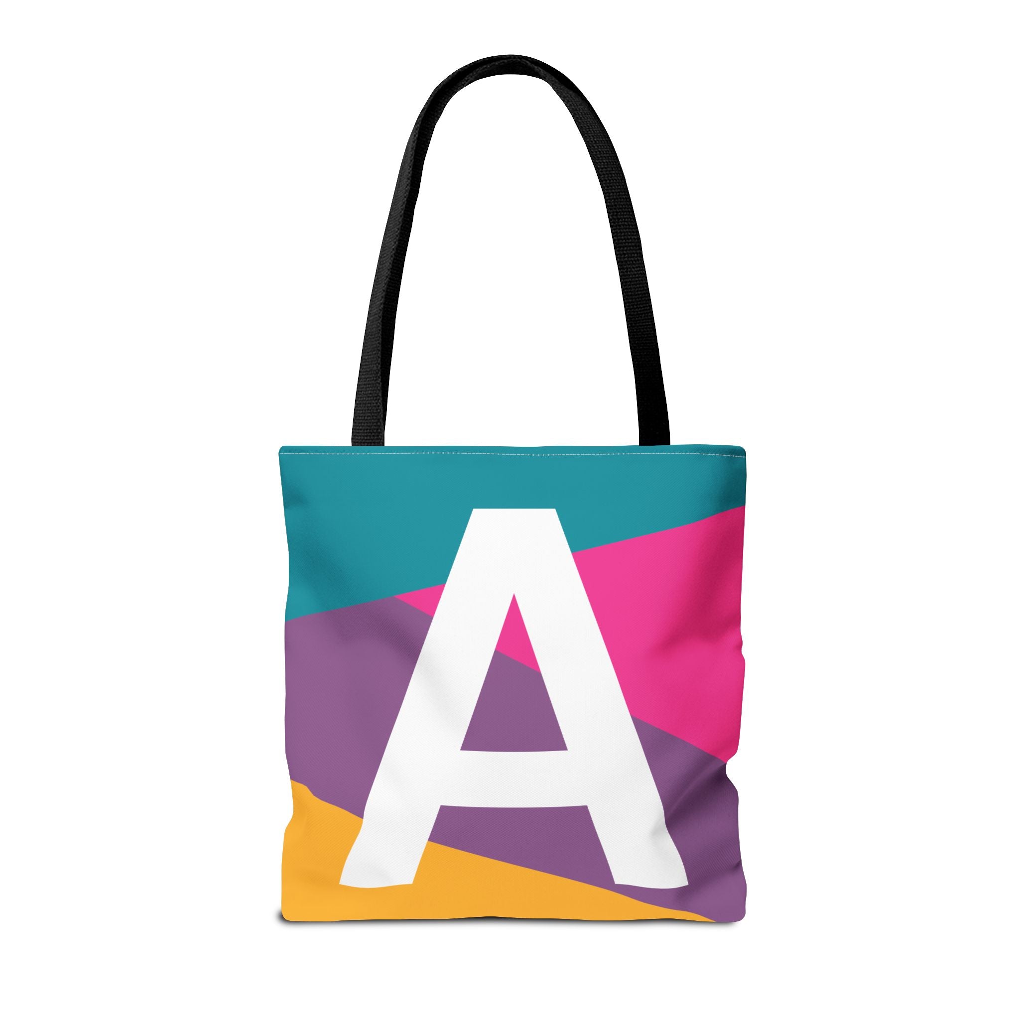 Monogram 'A' Colorblock Tote Bag — Personalized Initial A Shoulder Tote
