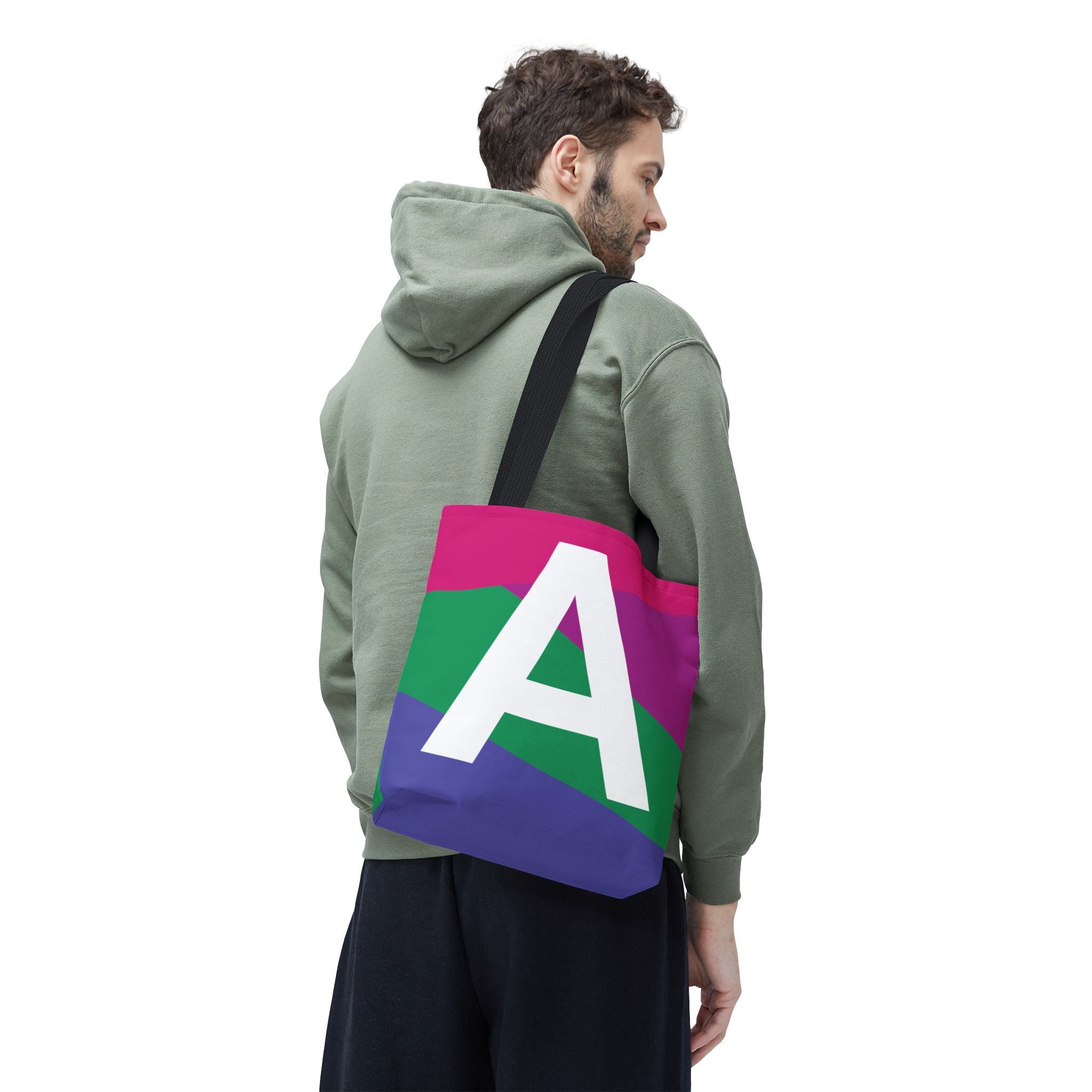 Monogram 'A' Colorblock Tote Bag — Personalized Initial A Shoulder Tote