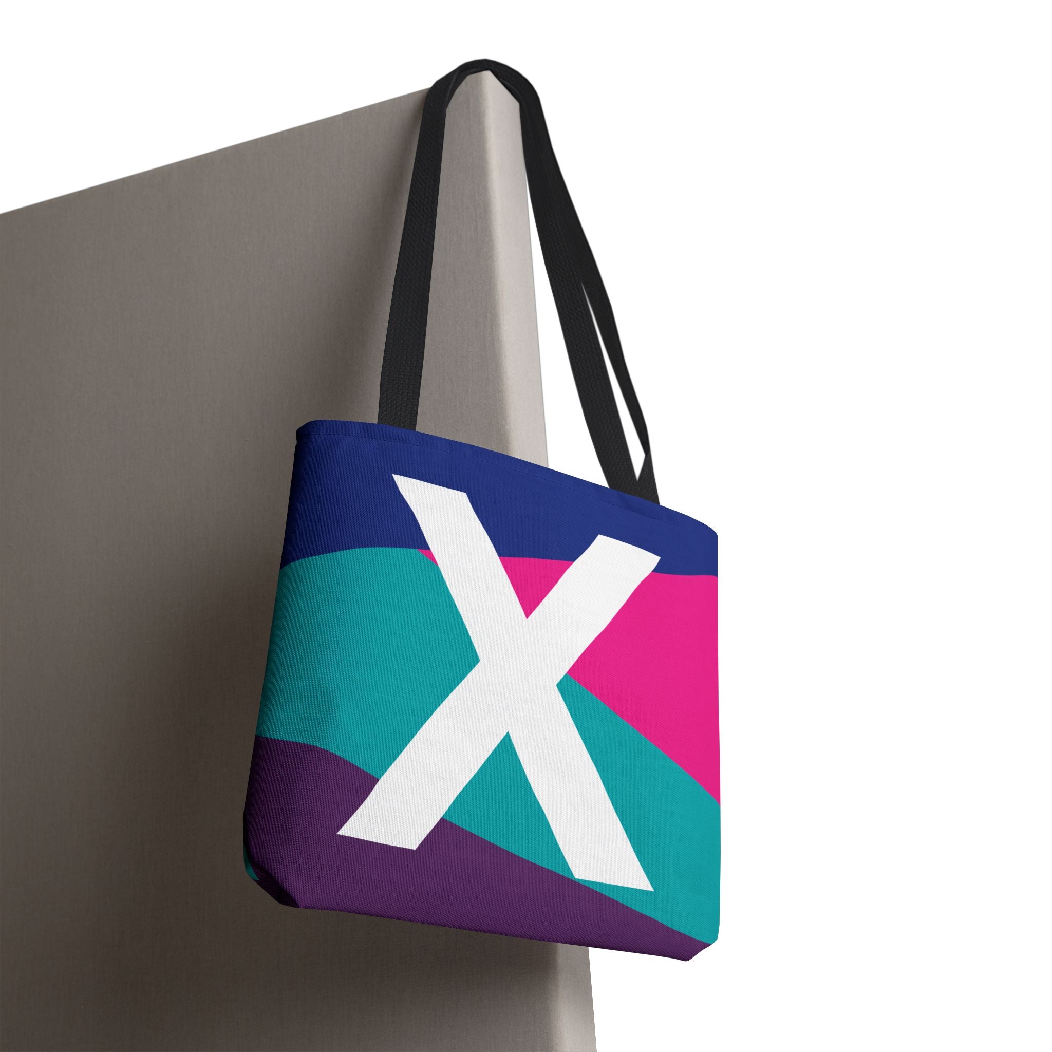Monogram 'X' Colorblock Tote Bag — Personalized Initial X Shoulder Tote