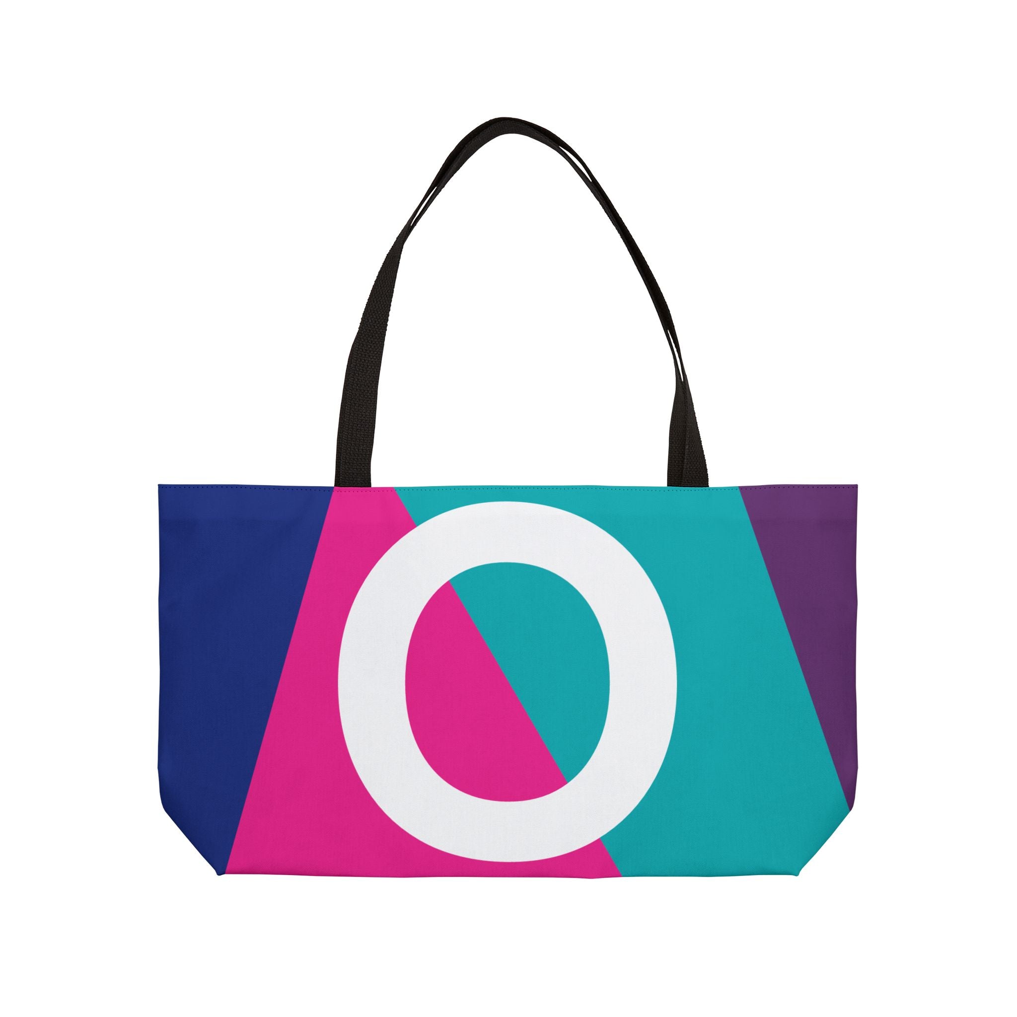 Personalized 'O' Colorblock Tote Bag — Monogram Weekender Tote