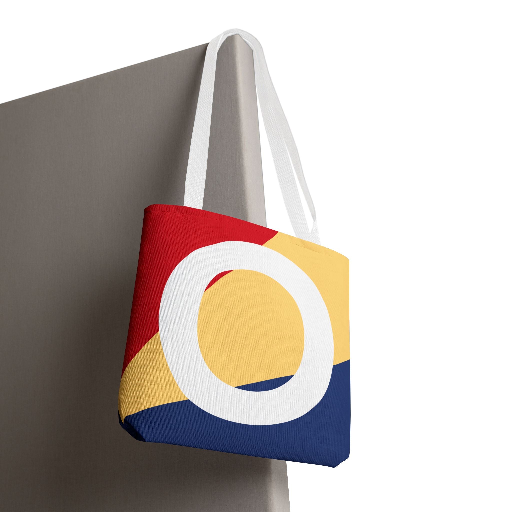 Monogram 'O' Colorblock Tote Bag — Personalized Initial O Shoulder Tote