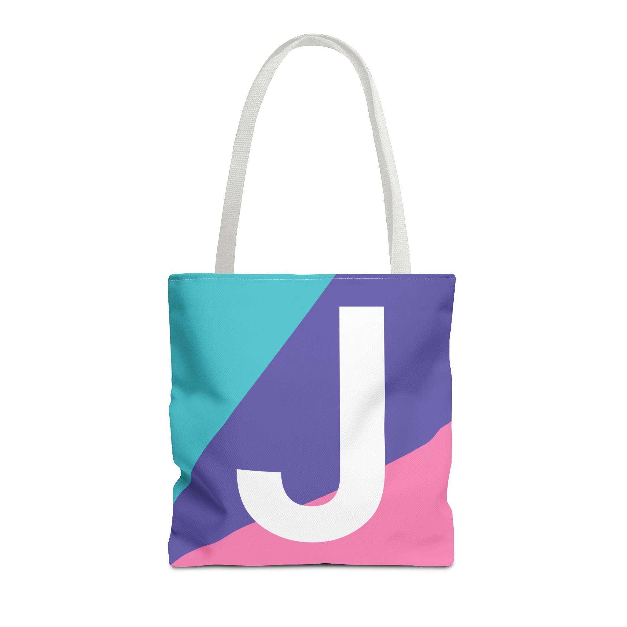 Monogram 'J' Colorblock Tote Bag — Personalized Initial J Shoulder Tote