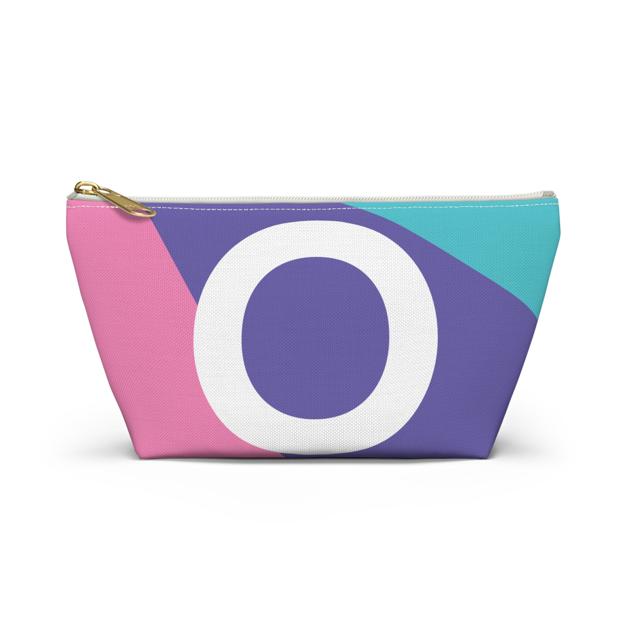 Initials Colorblock Accessory Pouch — Monogram O T-Bottom Cosmetic Bag