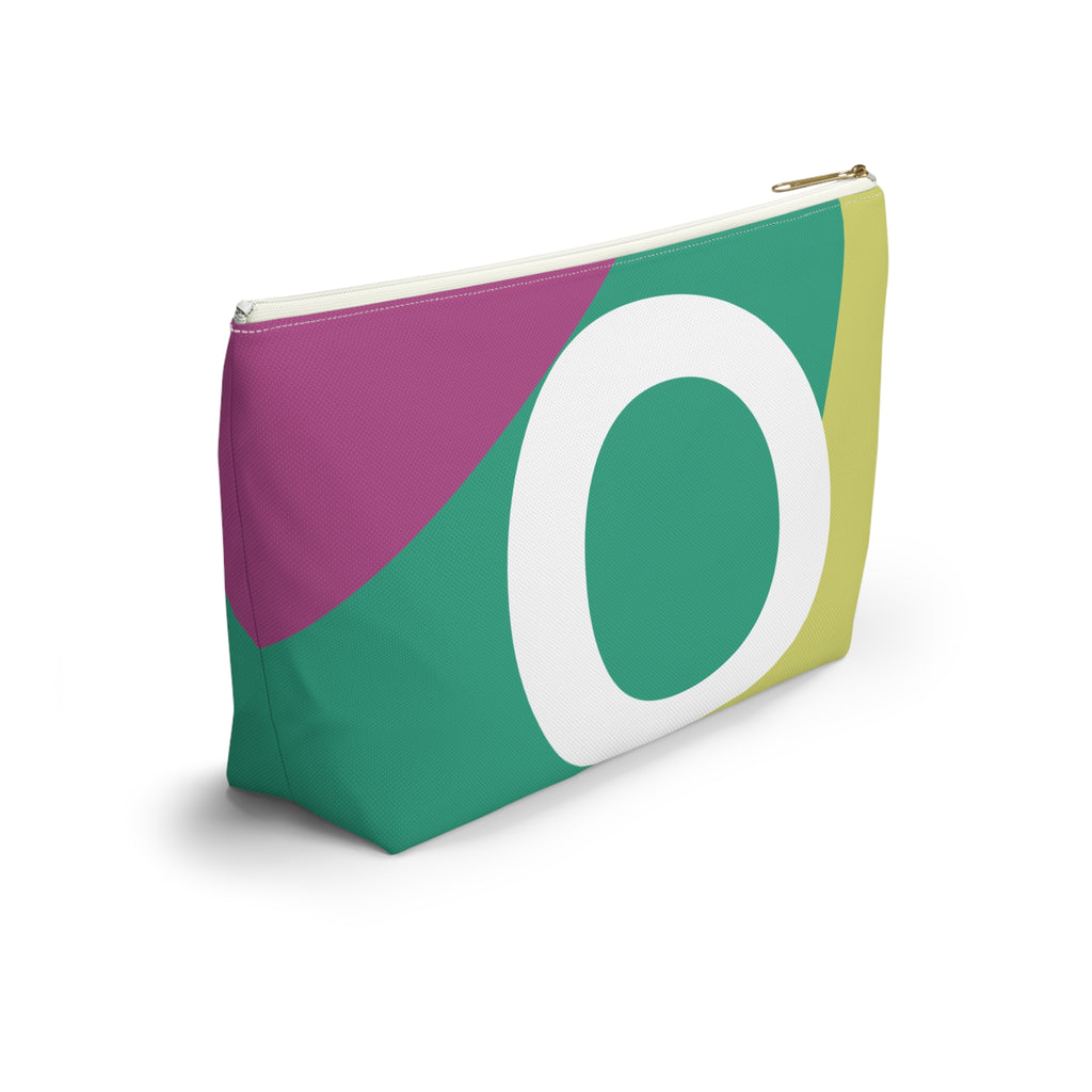 Initials Colorblock Accessory Pouch — Monogram O T-Bottom Cosmetic Bag