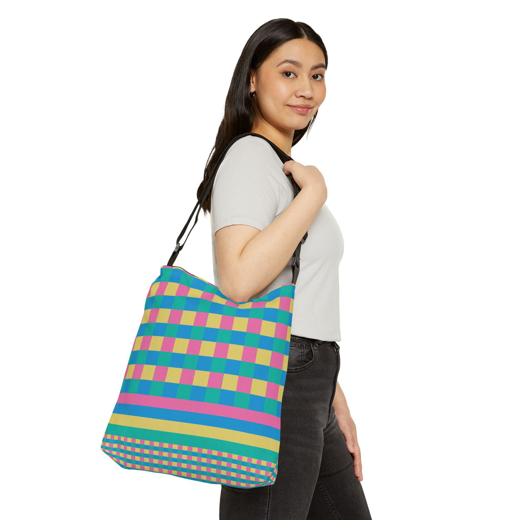 Colorblock Geometric Tote Bag