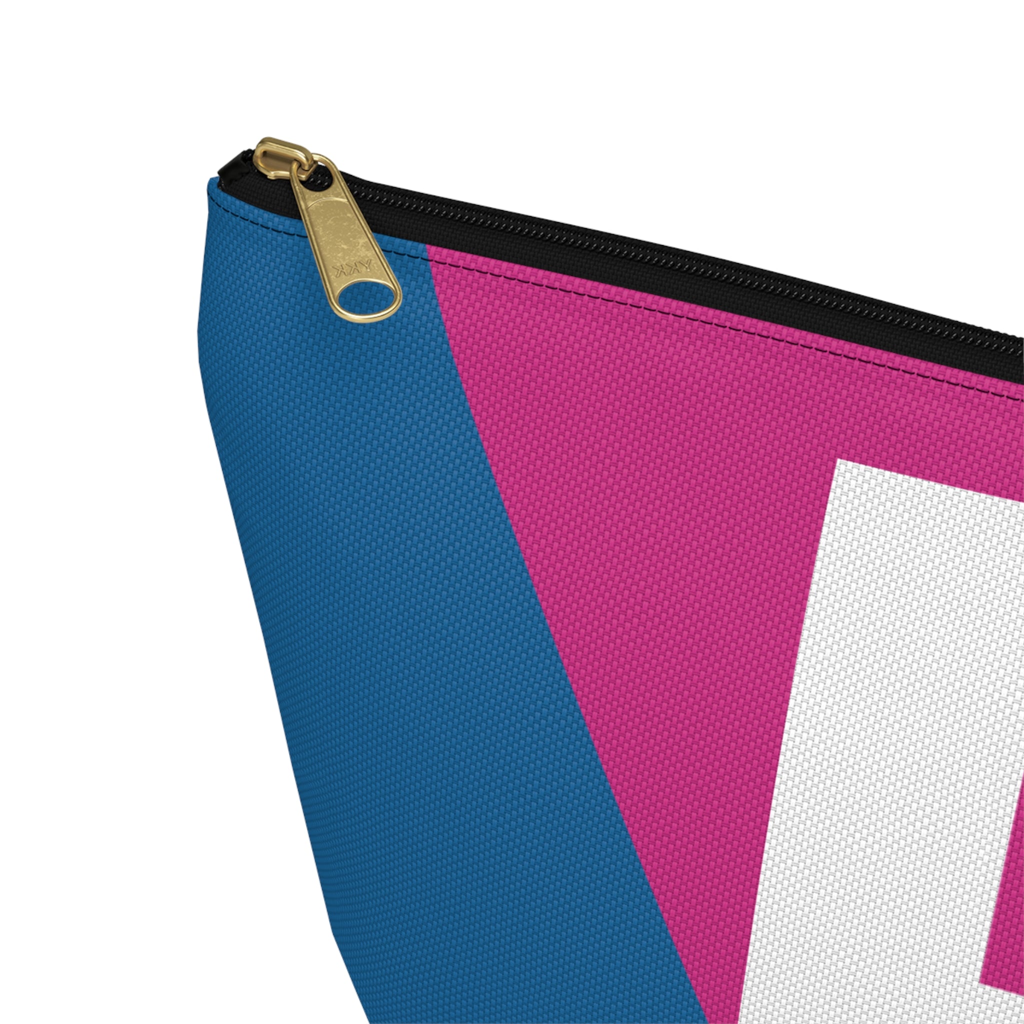 Initials Colorblock Accessory Pouch — Monogram F T-Bottom Cosmetic Bag