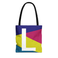 Monogram 'L' Colorblock Tote Bag — Personalized Initial L Shoulder Tote