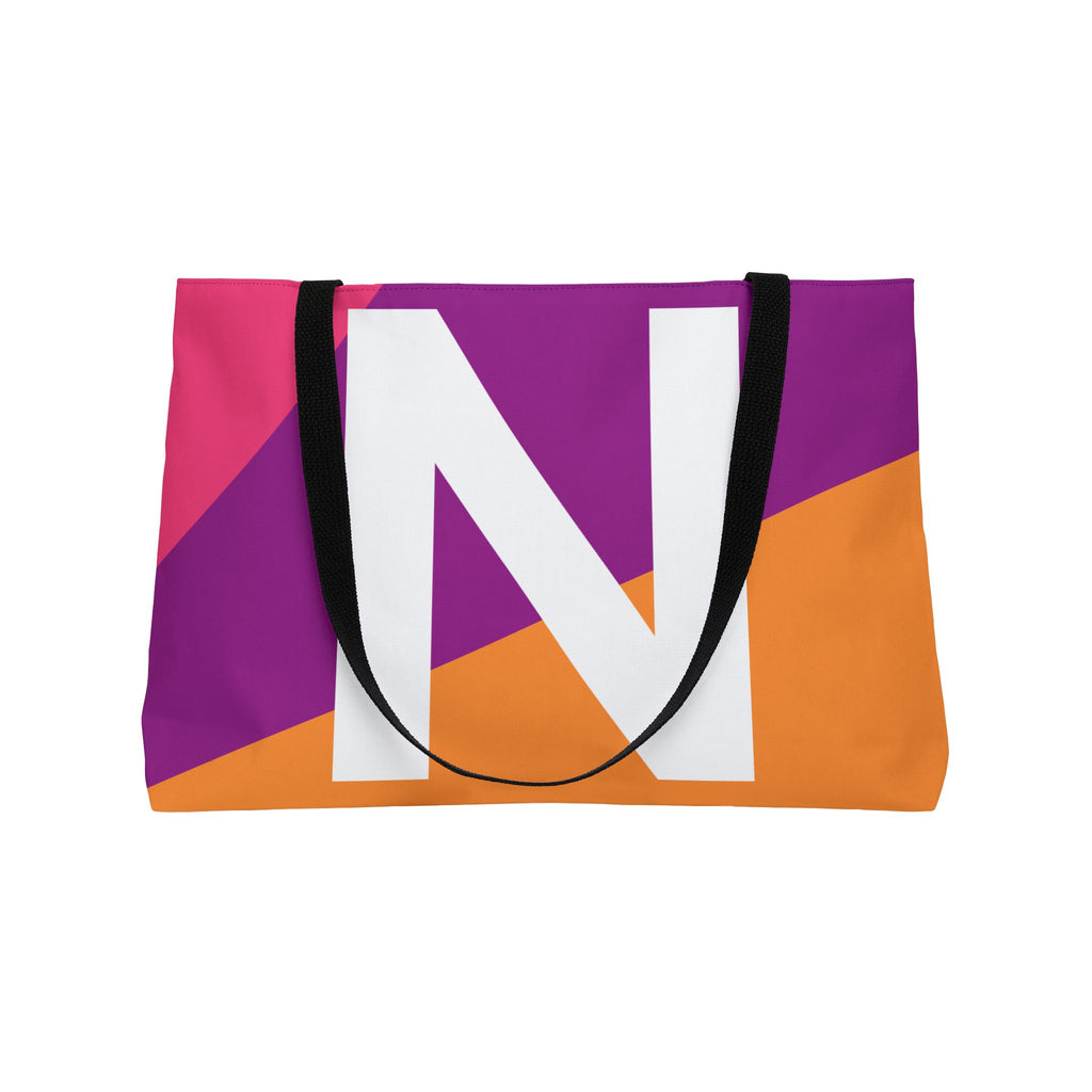 Personalized 'N' Colorblock Tote Bag — Monogram Weekender Tote