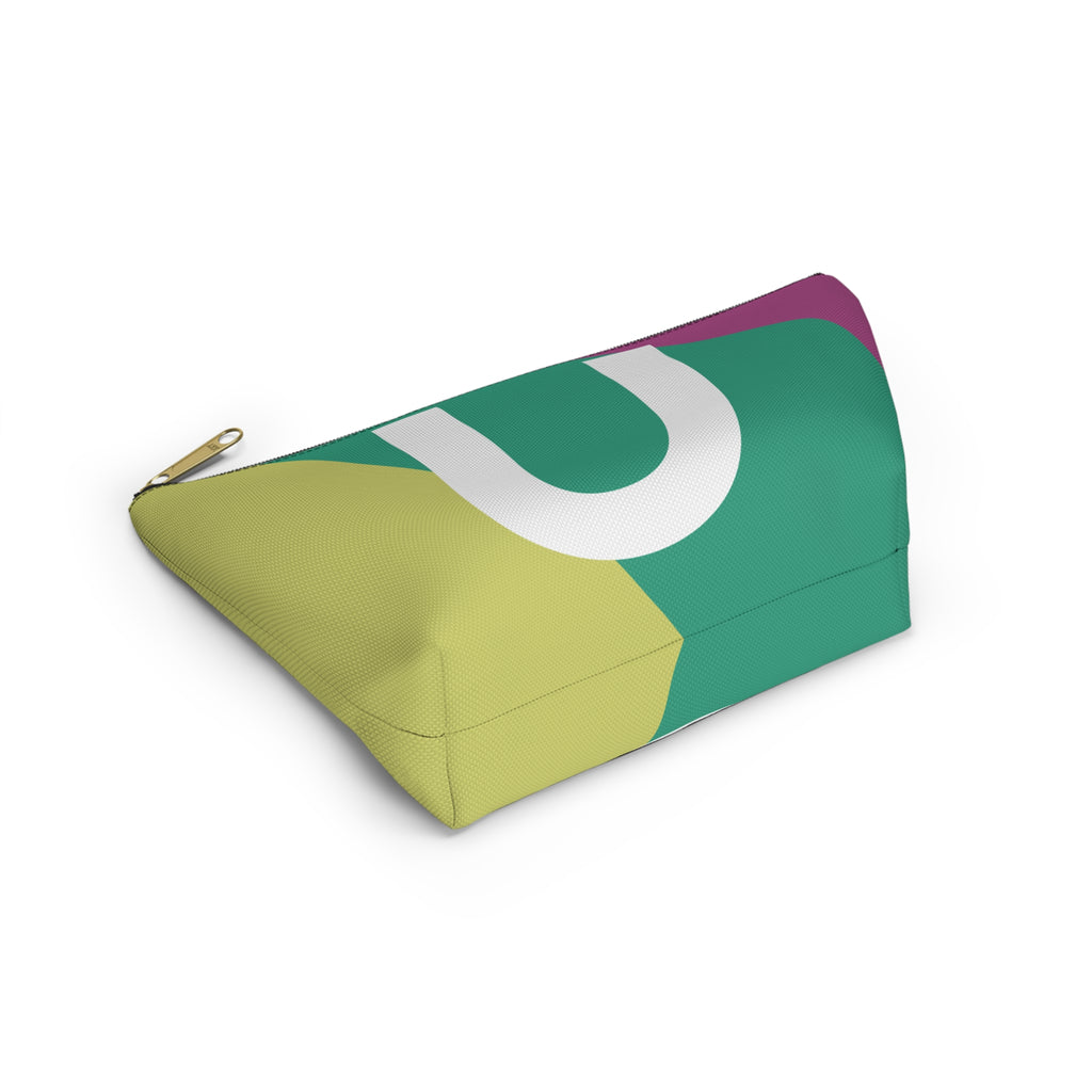 Initials Colorblock Accessory Pouch — Monogram U T-Bottom Cosmetic Bag