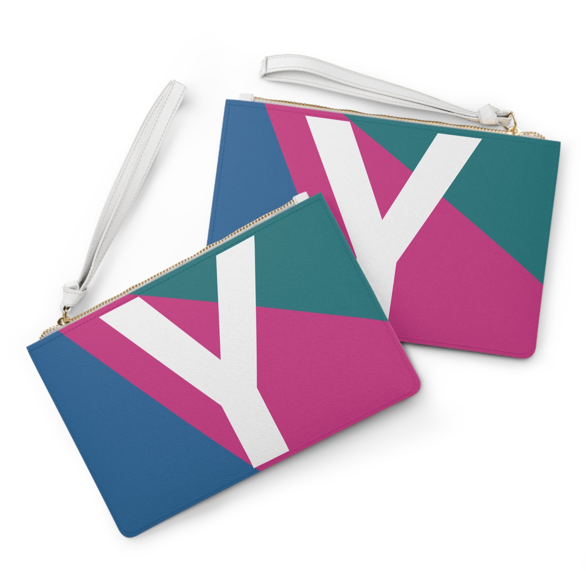 Monogram 'Y' Colorblock Clutch Bag — Bold Geometric Wristlet for Everyday & Gifts