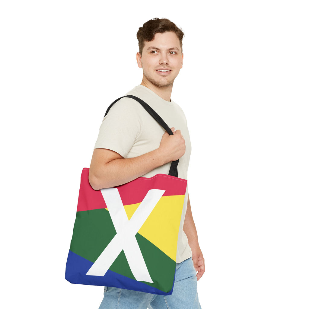 Monogram 'X' Colorblock Tote Bag — Personalized Initial X Shoulder Tote