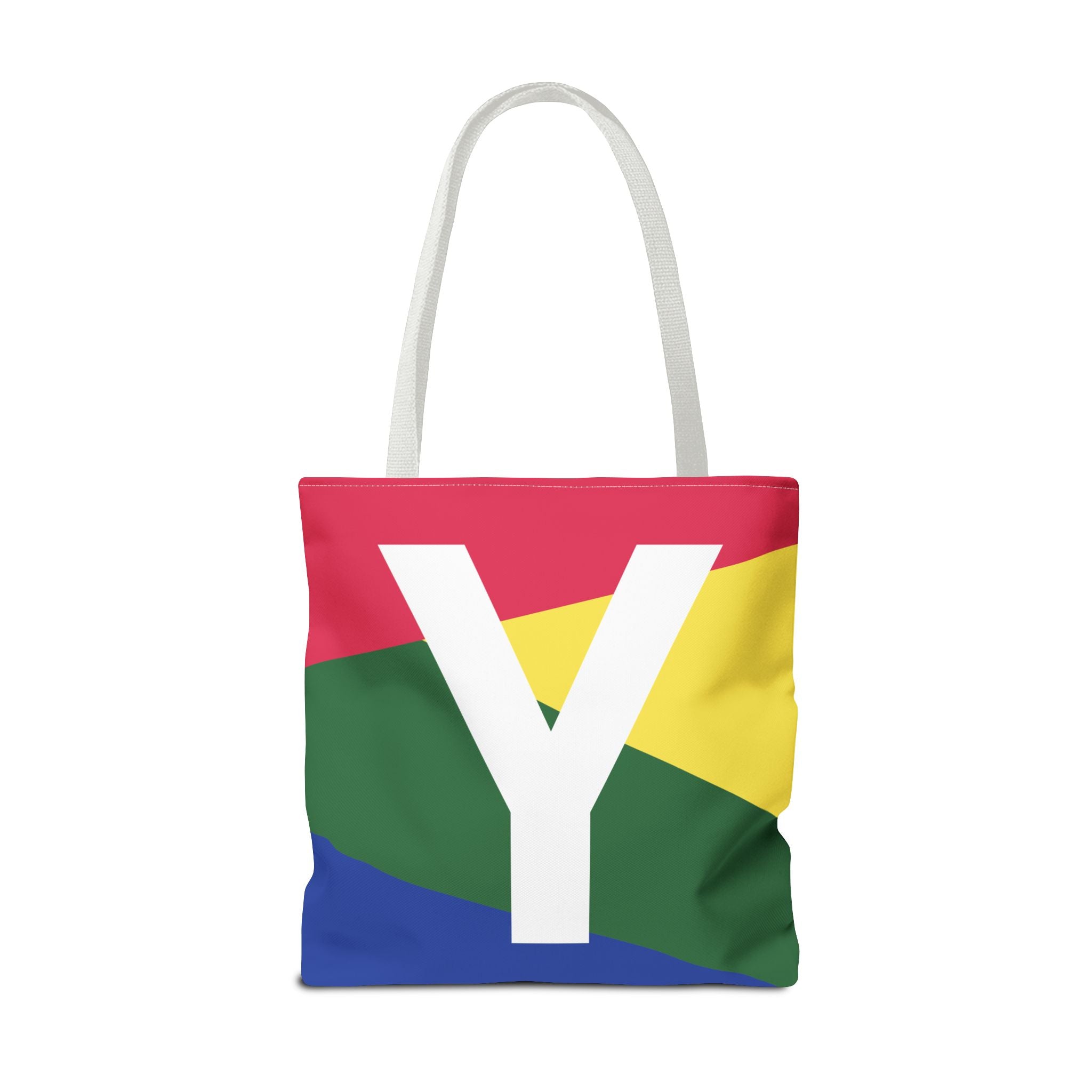 Monogram 'Y' Colorblock Tote Bag — Personalized Initial Y Shoulder Tote