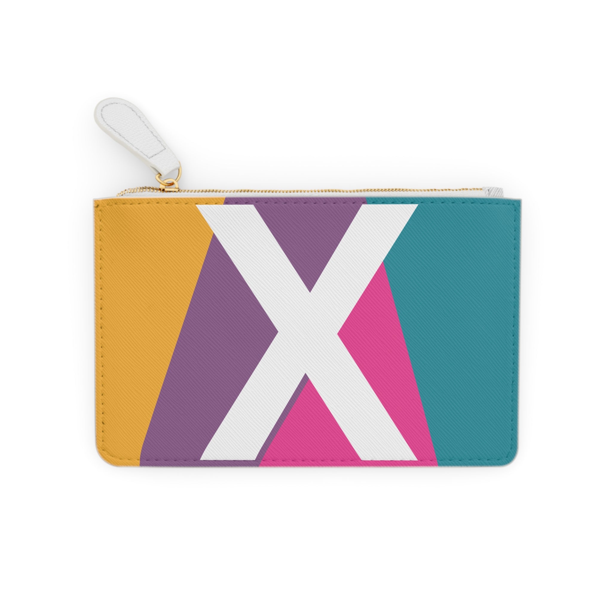 Initial X Mini Clutch — Colorblock Monogram Wristlet Wallet