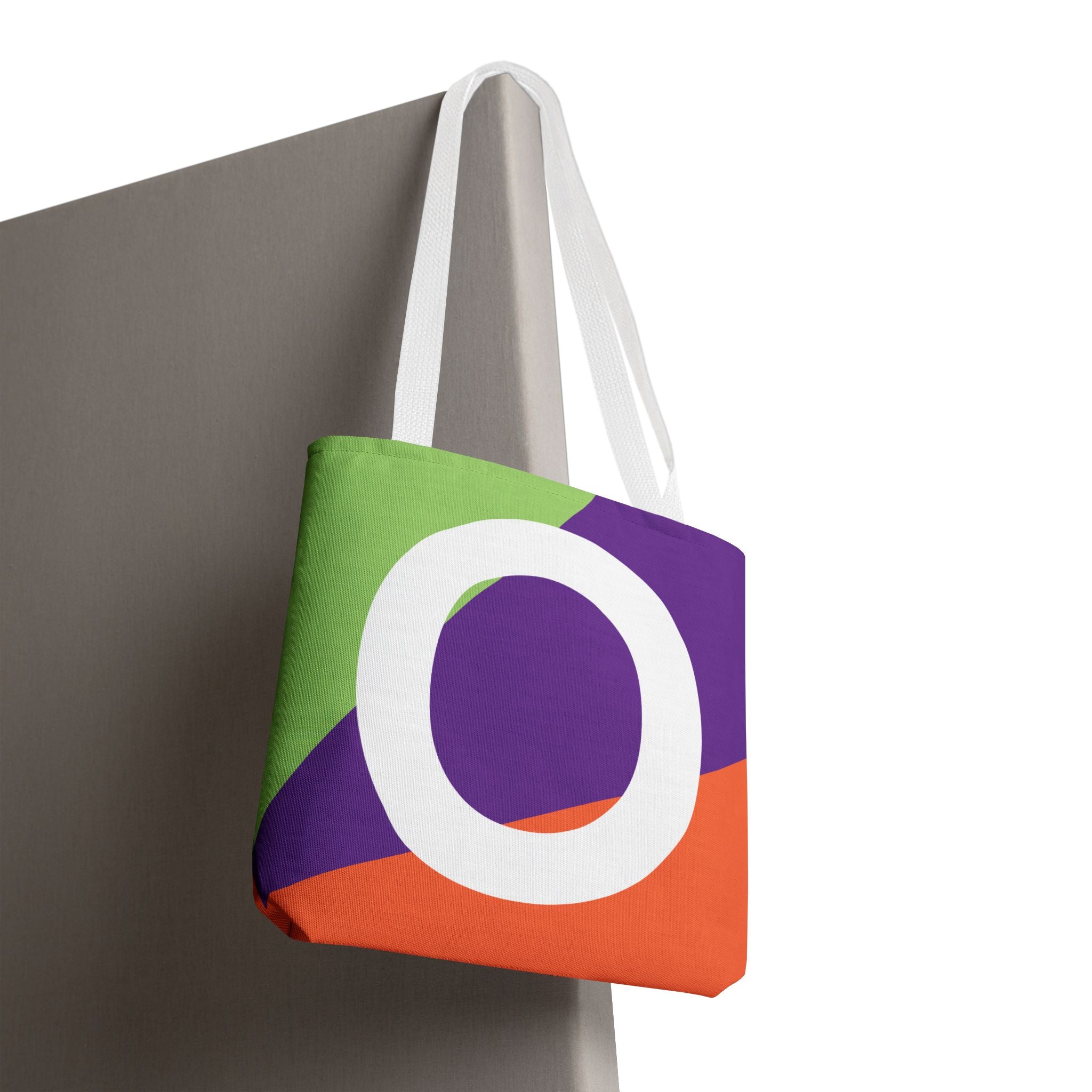 Monogram 'O' Colorblock Tote Bag — Personalized Initial O Shoulder Tote