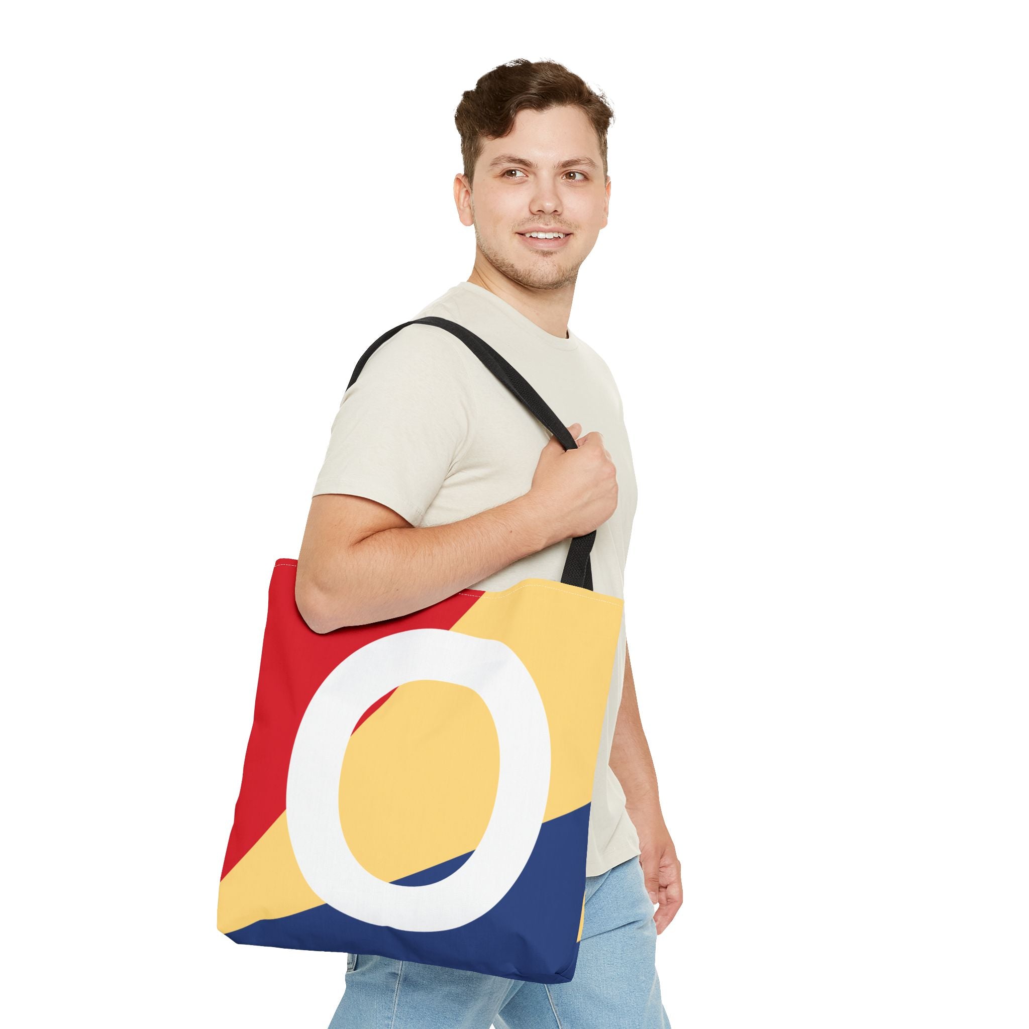 Monogram 'O' Colorblock Tote Bag — Personalized Initial O Shoulder Tote