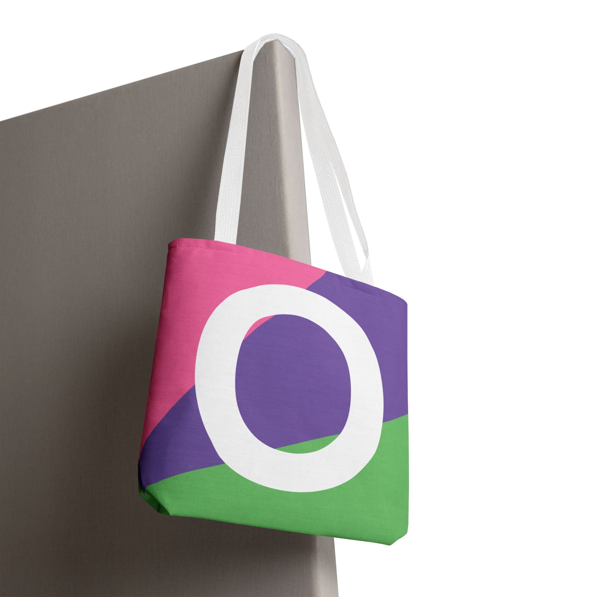 Monogram 'O' Colorblock Tote Bag — Personalized Initial O Shoulder Tote