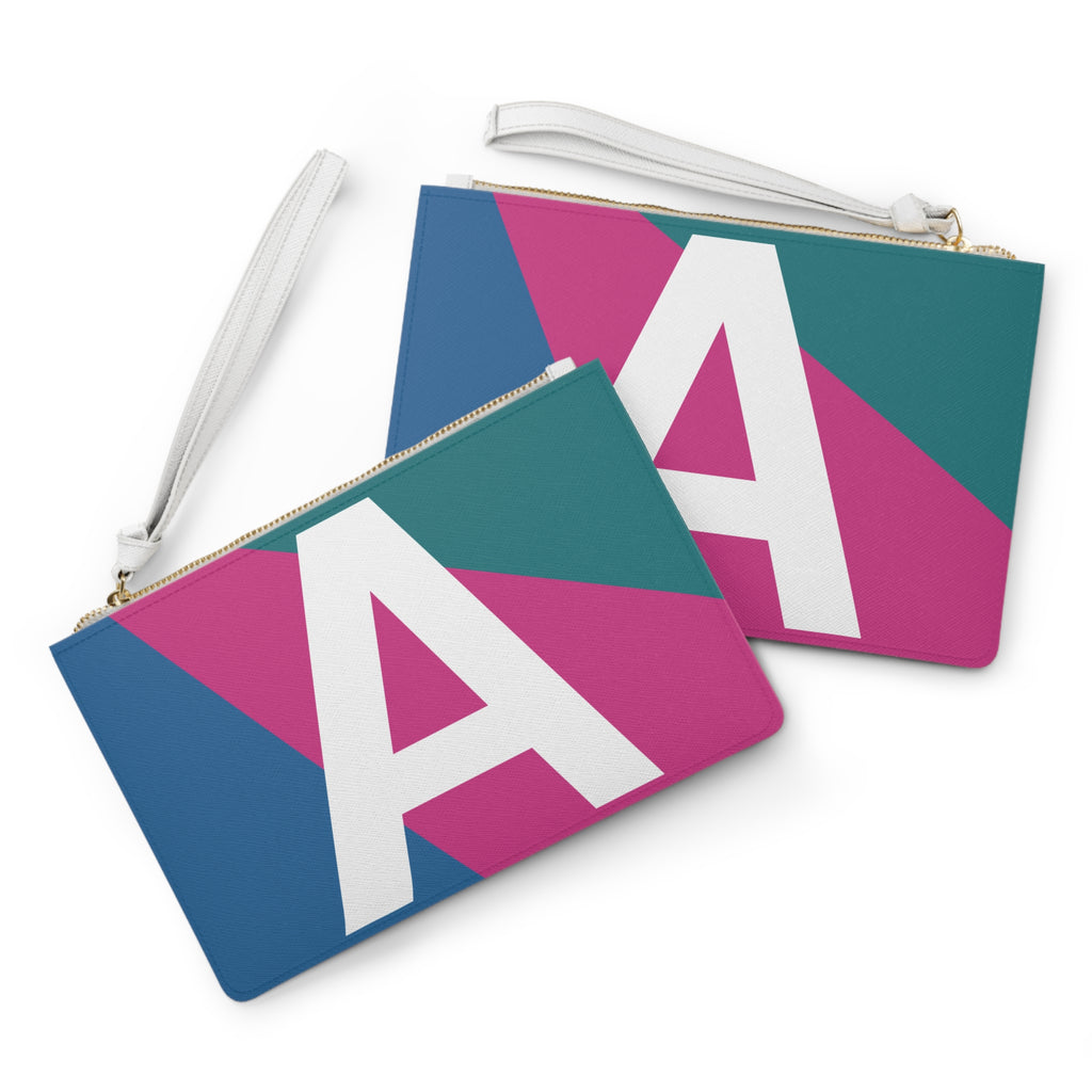 Monogram 'A' Colorblock Clutch Bag — Bold Geometric Wristlet for Everyday & Gifts