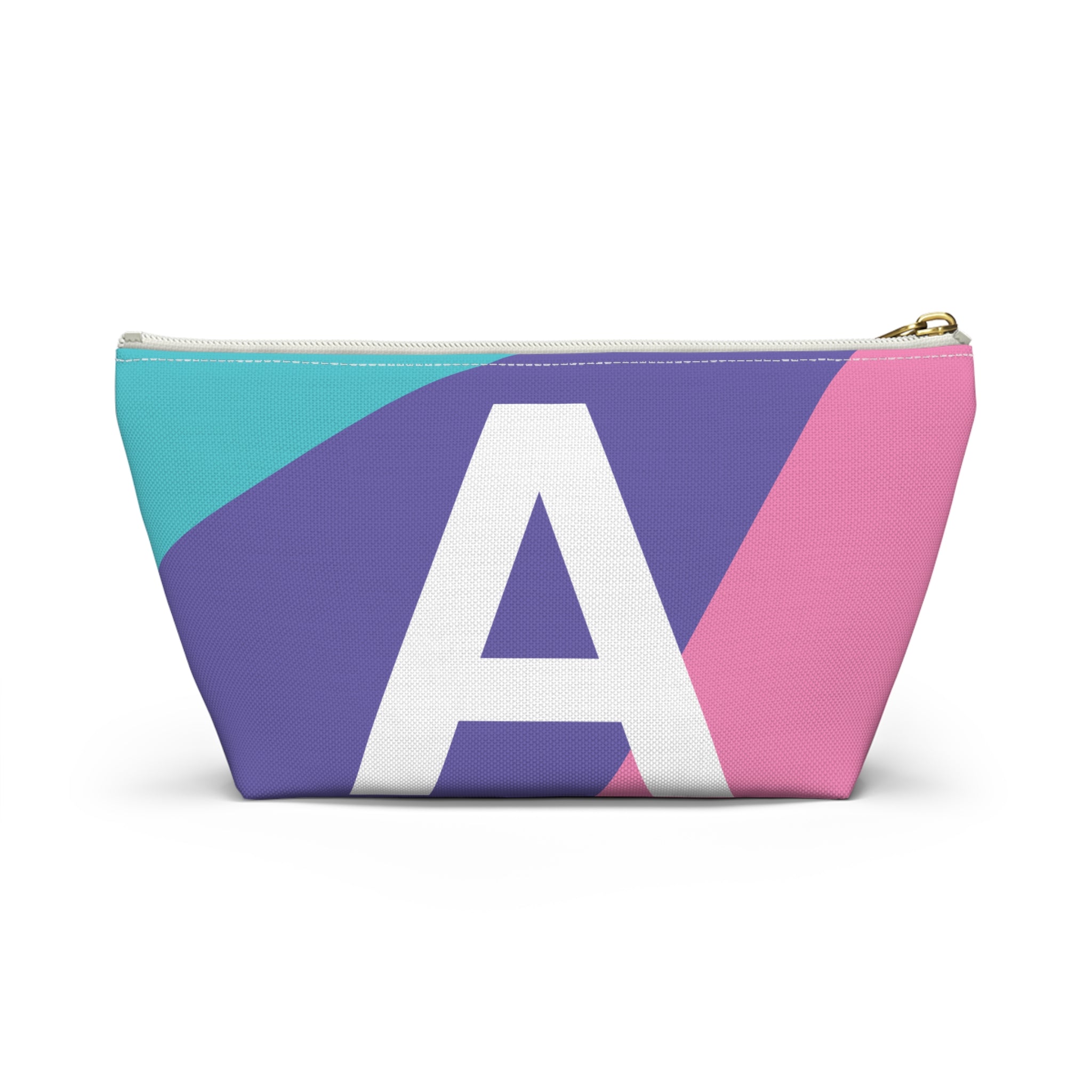 Initials Colorblock Accessory Pouch — Monogram A T-Bottom Cosmetic Bag