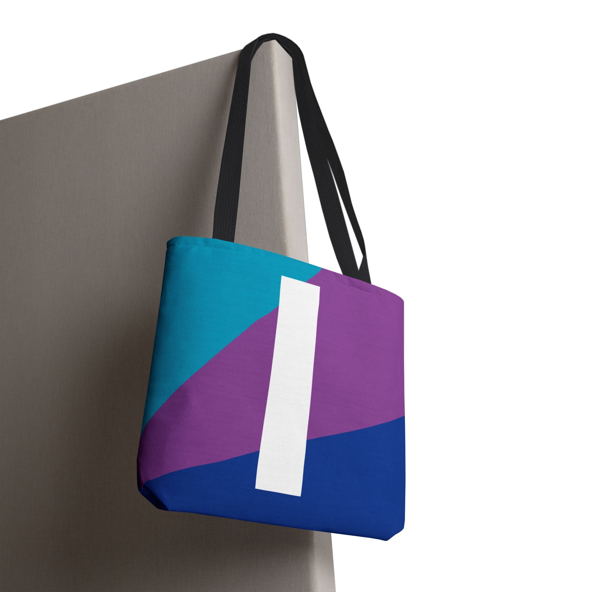 Monogram 'I' Colorblock Tote Bag — Personalized Initial I Shoulder Tote