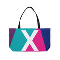 Personalized 'X' Colorblock Tote Bag — Monogram Weekender Tote