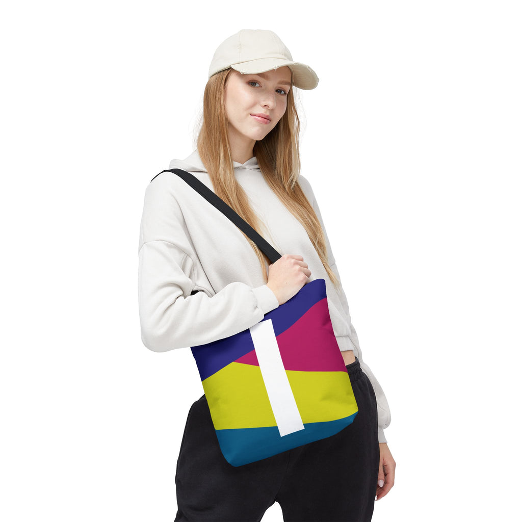 Monogram 'I' Colorblock Tote Bag — Personalized Initial I Shoulder Tote