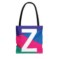 Monogram 'Z' Colorblock Tote Bag — Personalized Initial Z Shoulder Tote
