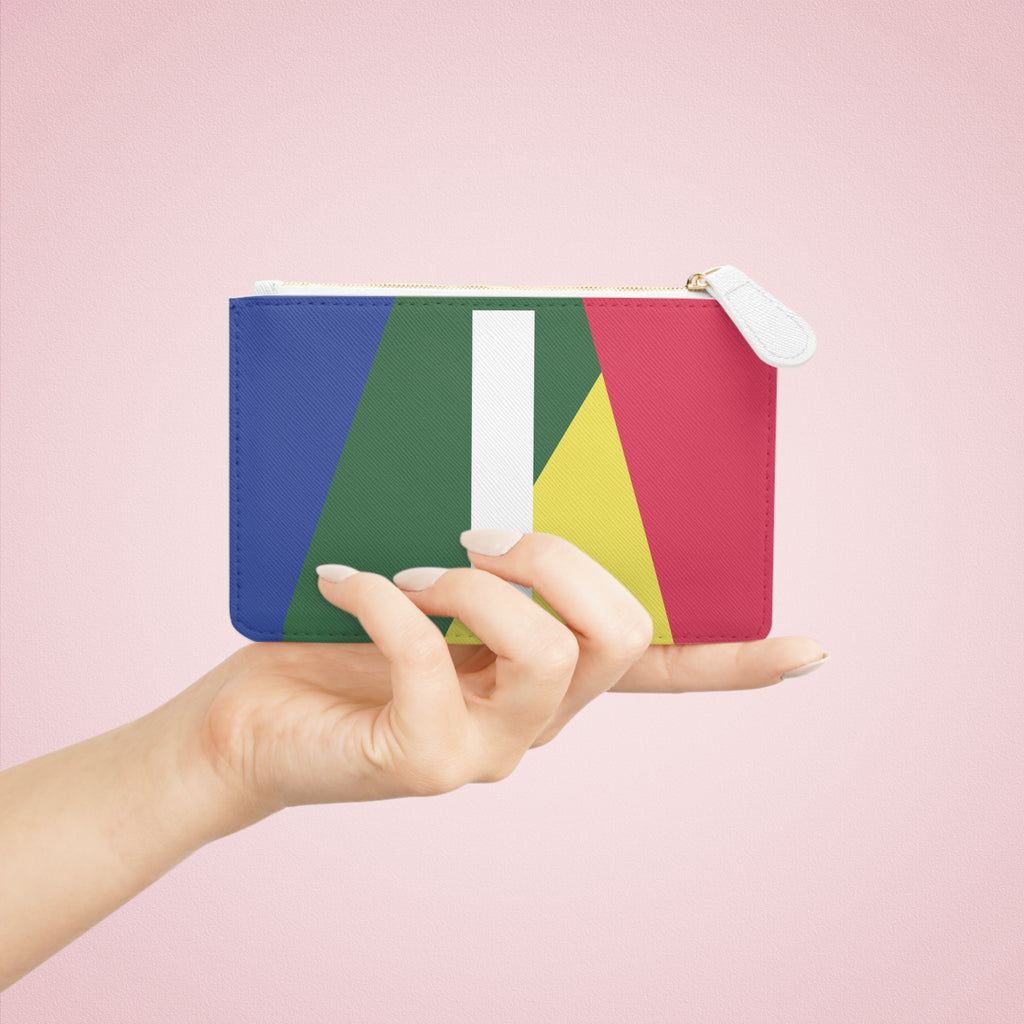 Initial I Mini Clutch — Colorblock Monogram Wristlet Wallet
