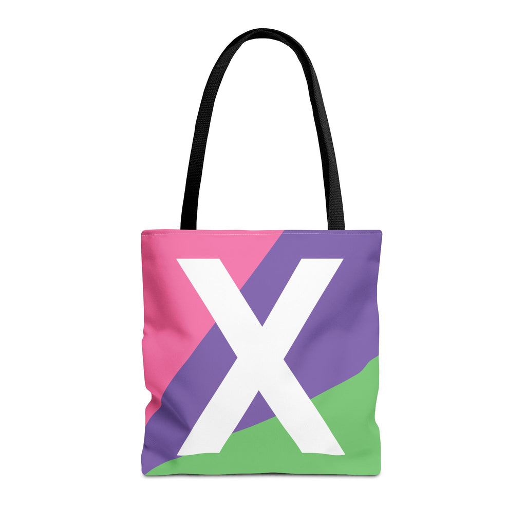 Monogram 'X' Colorblock Tote Bag — Personalized Initial X Shoulder Tote
