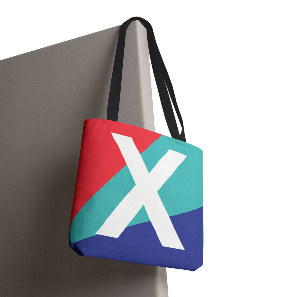 Monogram 'X' Colorblock Tote Bag — Personalized Initial X Shoulder Tote