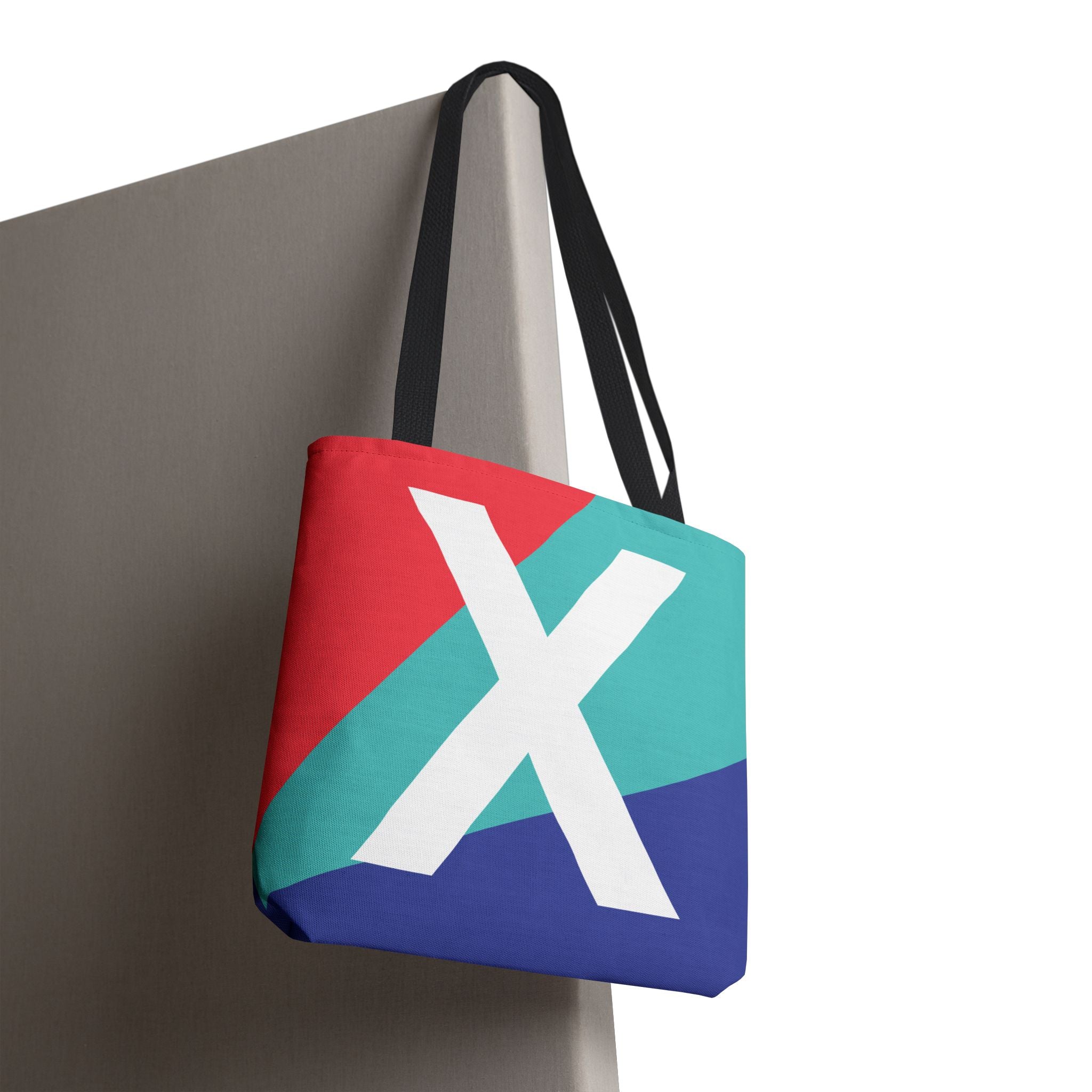 Monogram 'X' Colorblock Tote Bag — Personalized Initial X Shoulder Tote