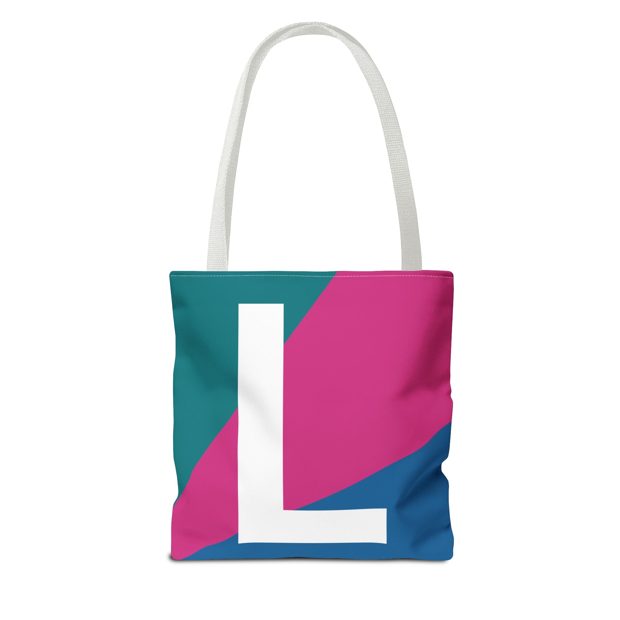 Monogram 'L' Colorblock Tote Bag — Personalized Initial L Shoulder Tote