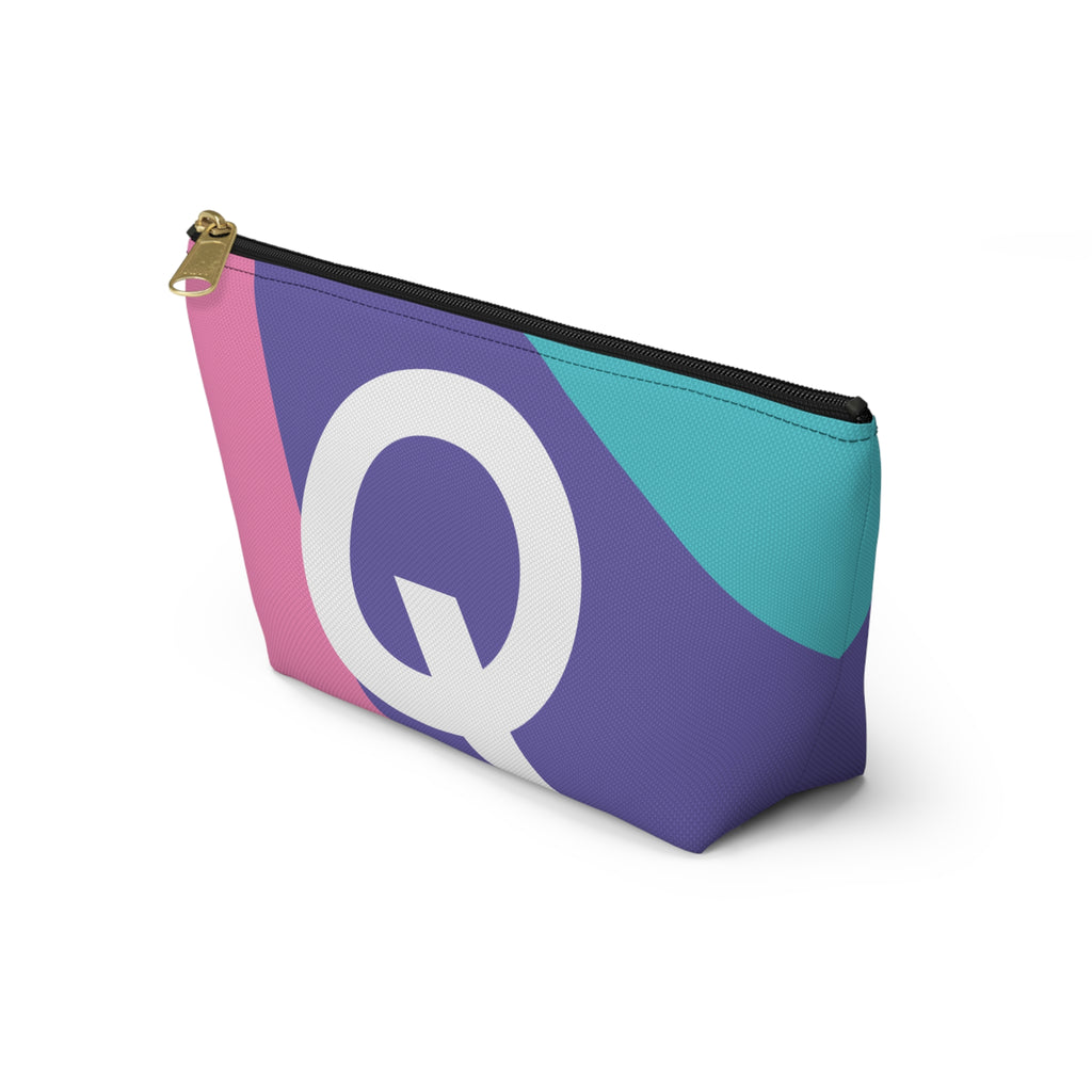 Colorblock Accessory Pouch — Monogram Q T-Bottom Cosmetic Bag