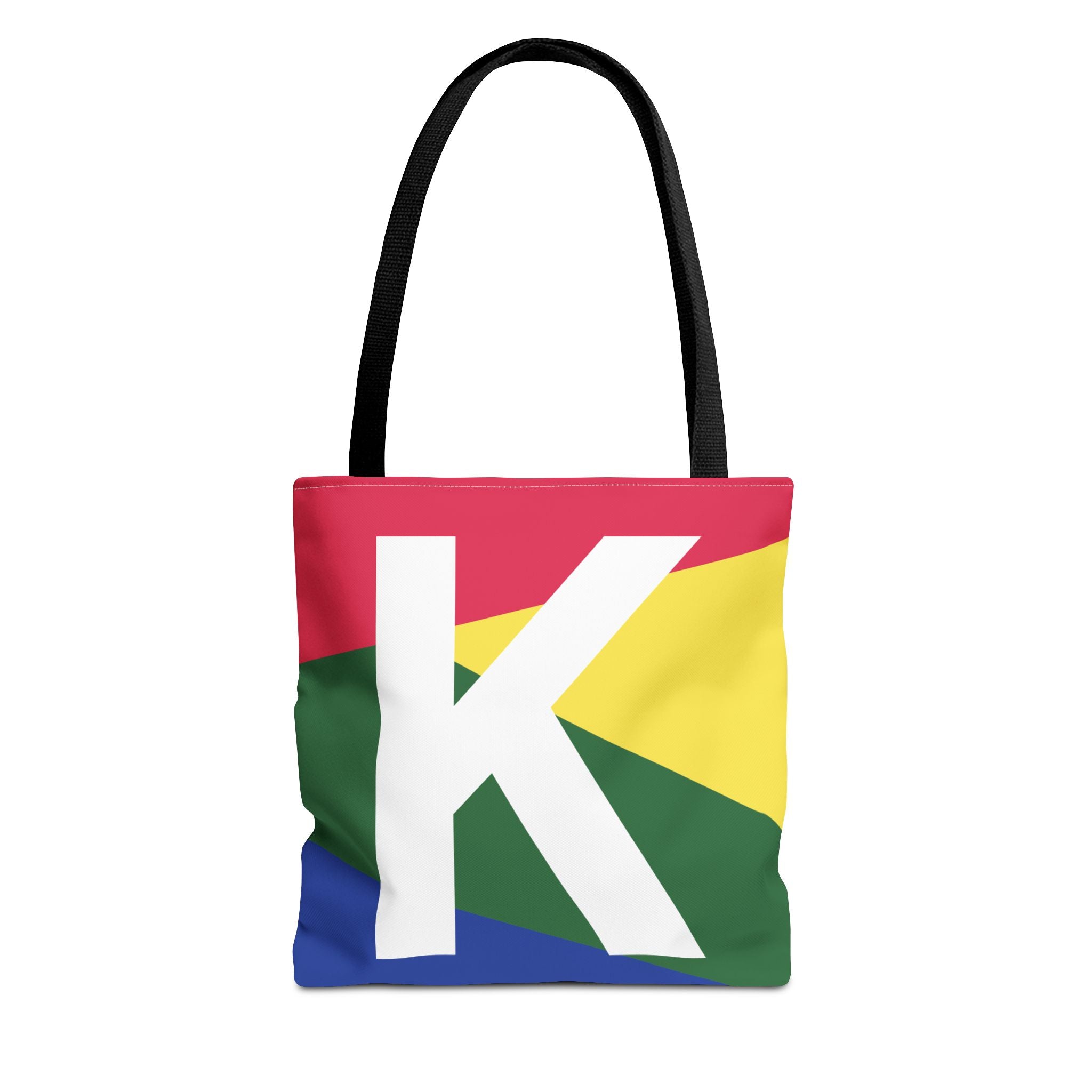 Monogram 'K' Colorblock Tote Bag — Personalized Initial K Shoulder Tote