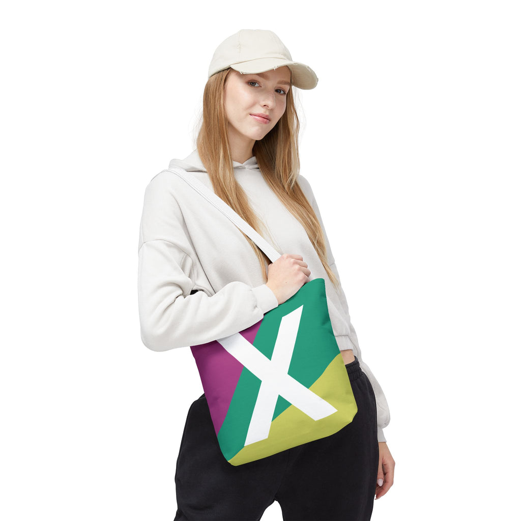 Monogram 'X' Colorblock Tote Bag — Personalized Initial X Shoulder Tote