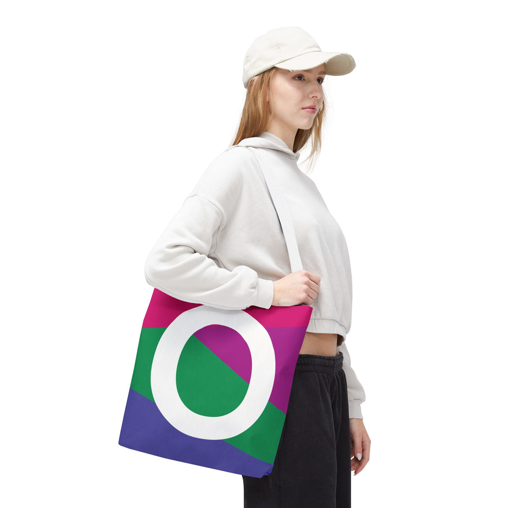 Monogram 'O' Colorblock Tote Bag — Personalized Initial O Shoulder Tote