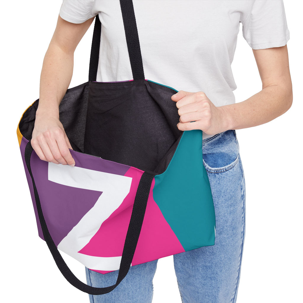 Personalized 'Z' Colorblock Tote Bag — Monogram Weekender Tote