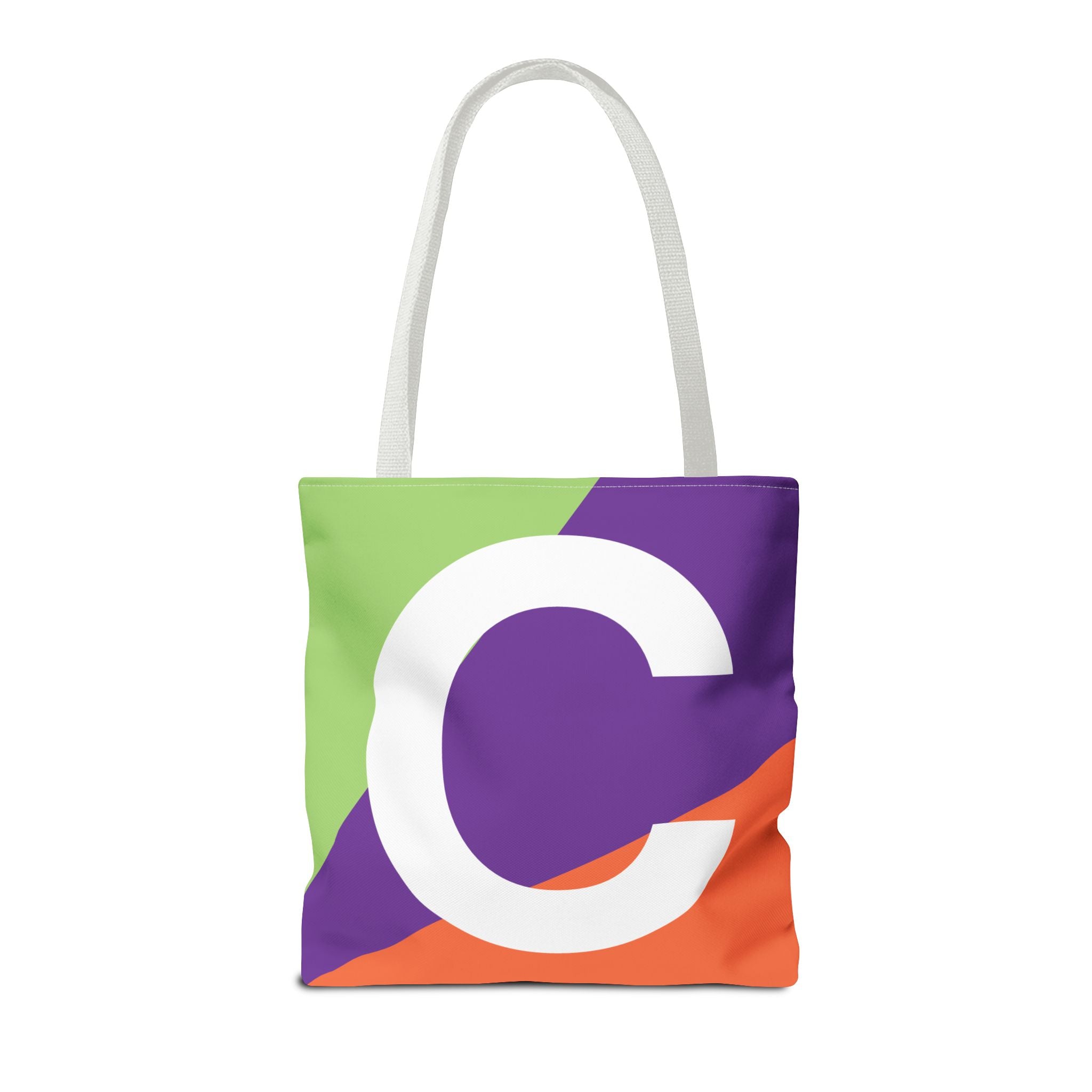 Monogram 'C' Colorblock Tote Bag — Personalized Initial C Shoulder Tote