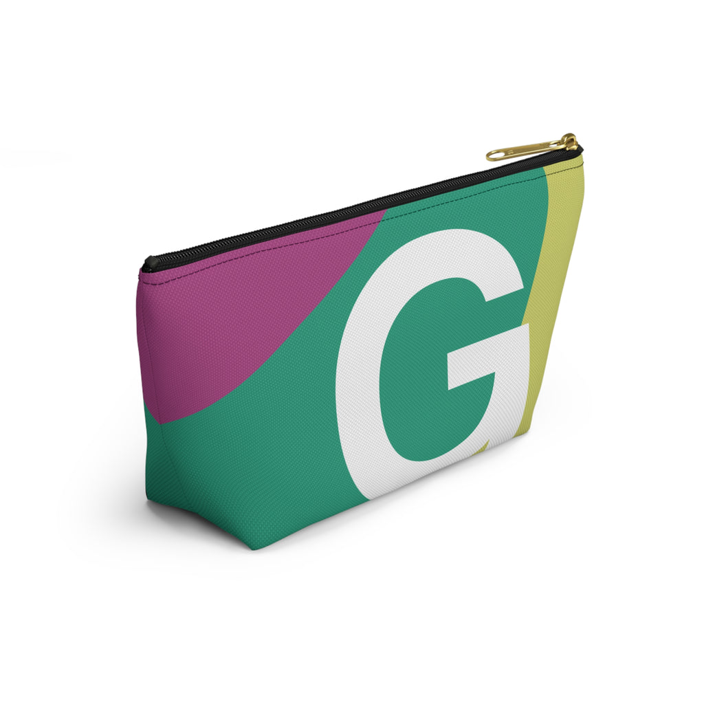 Initials Colorblock Accessory Pouch — Monogram G T-Bottom Cosmetic Bag