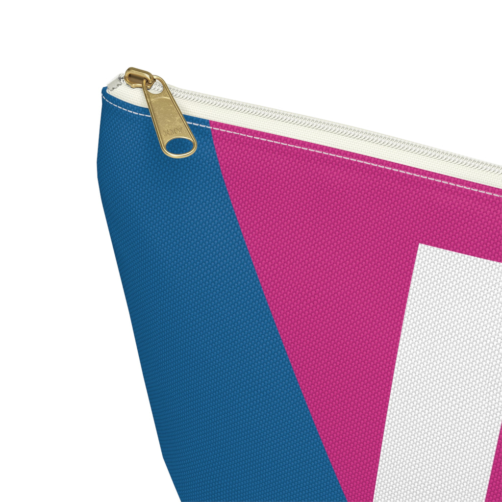 Initials Colorblock Accessory Pouch — Monogram L T-Bottom Cosmetic Bag