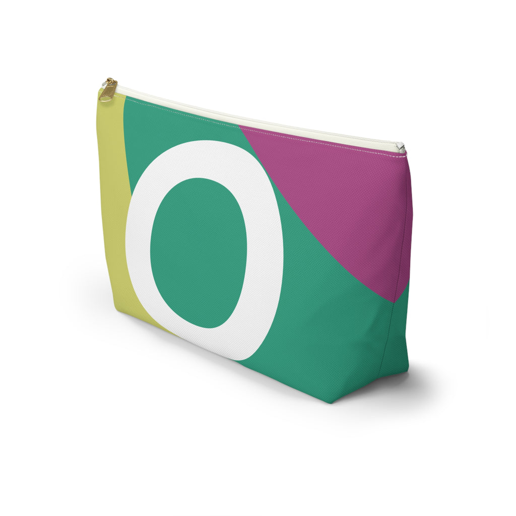 Initials Colorblock Accessory Pouch — Monogram O T-Bottom Cosmetic Bag