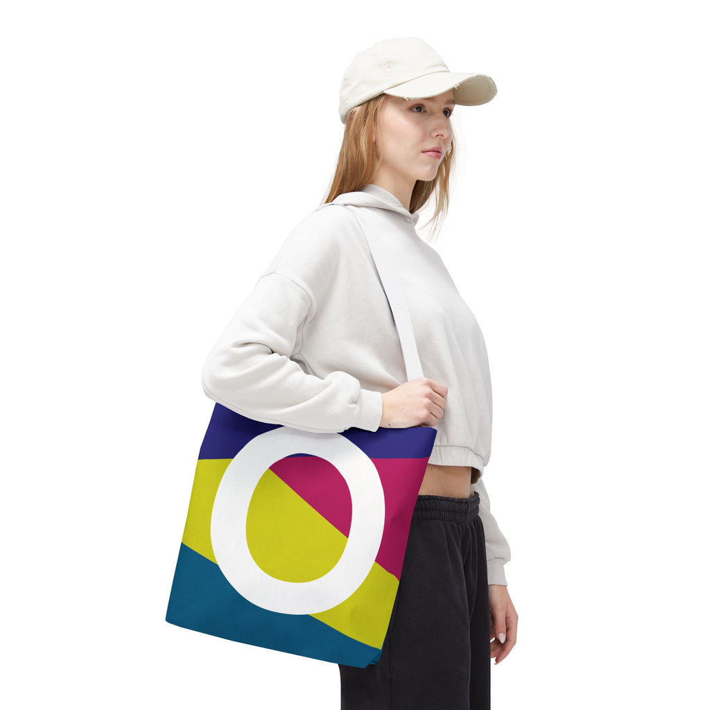 Monogram 'O' Colorblock Tote Bag — Personalized Initial O Shoulder Tote
