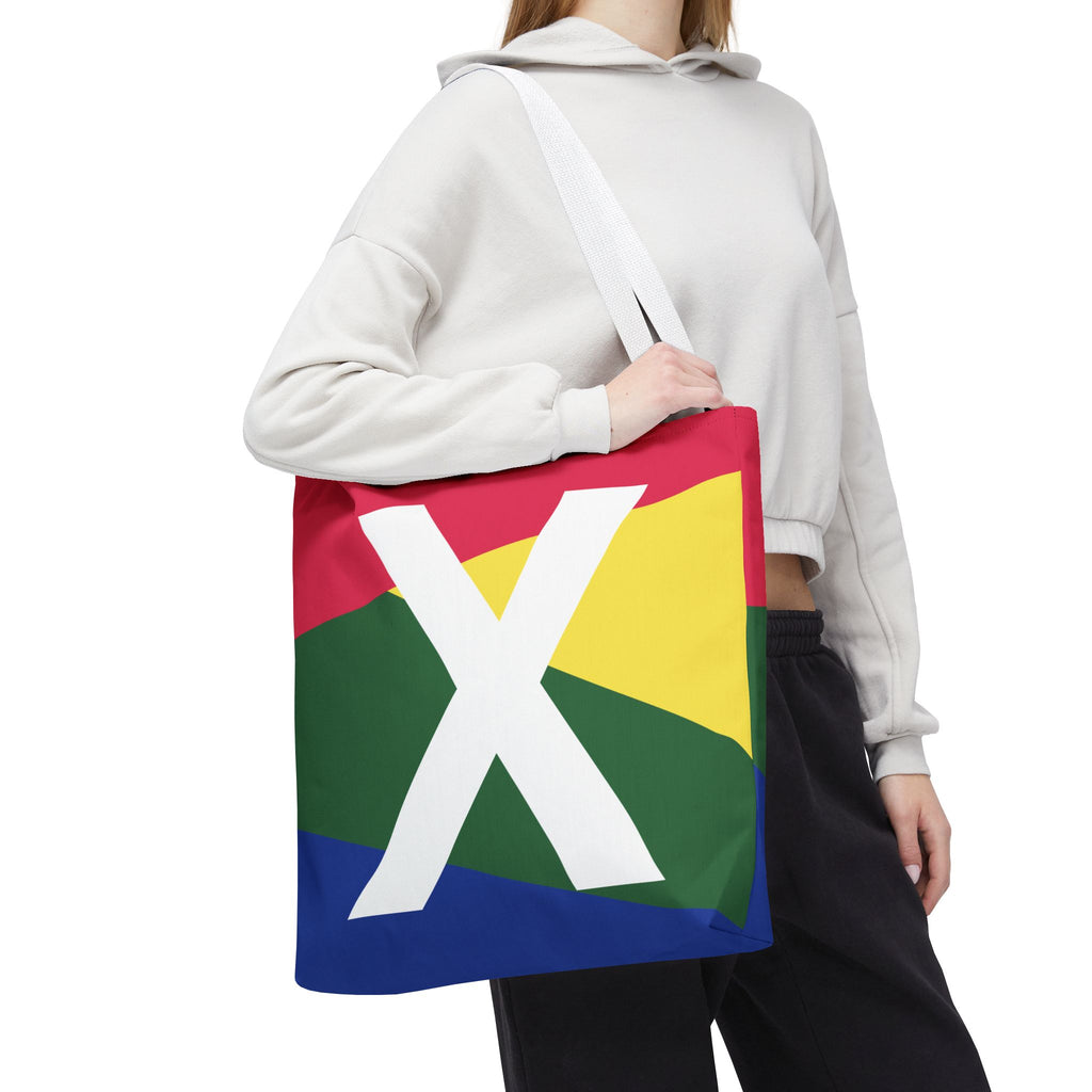 Monogram 'X' Colorblock Tote Bag — Personalized Initial X Shoulder Tote