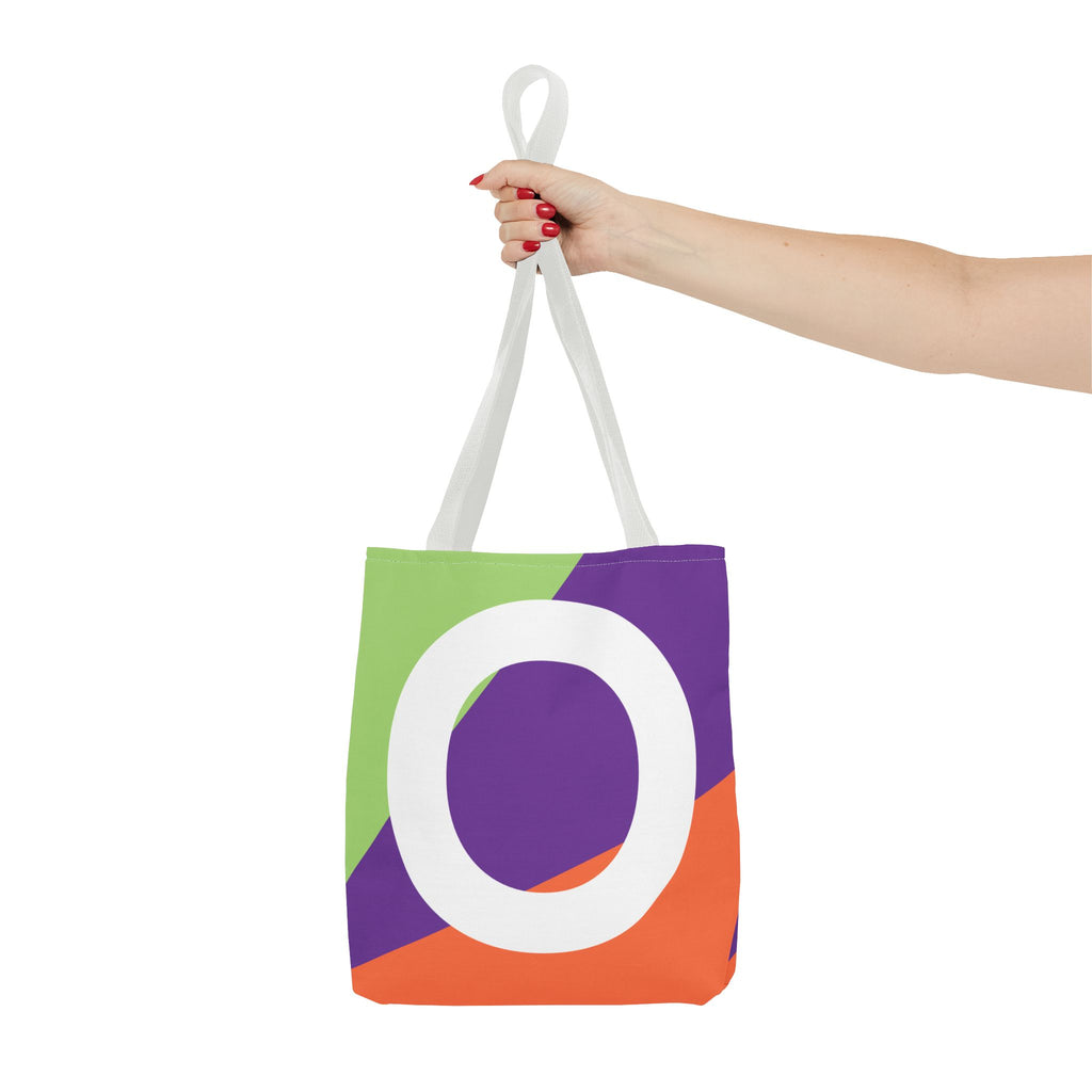 Monogram 'O' Colorblock Tote Bag — Personalized Initial O Shoulder Tote